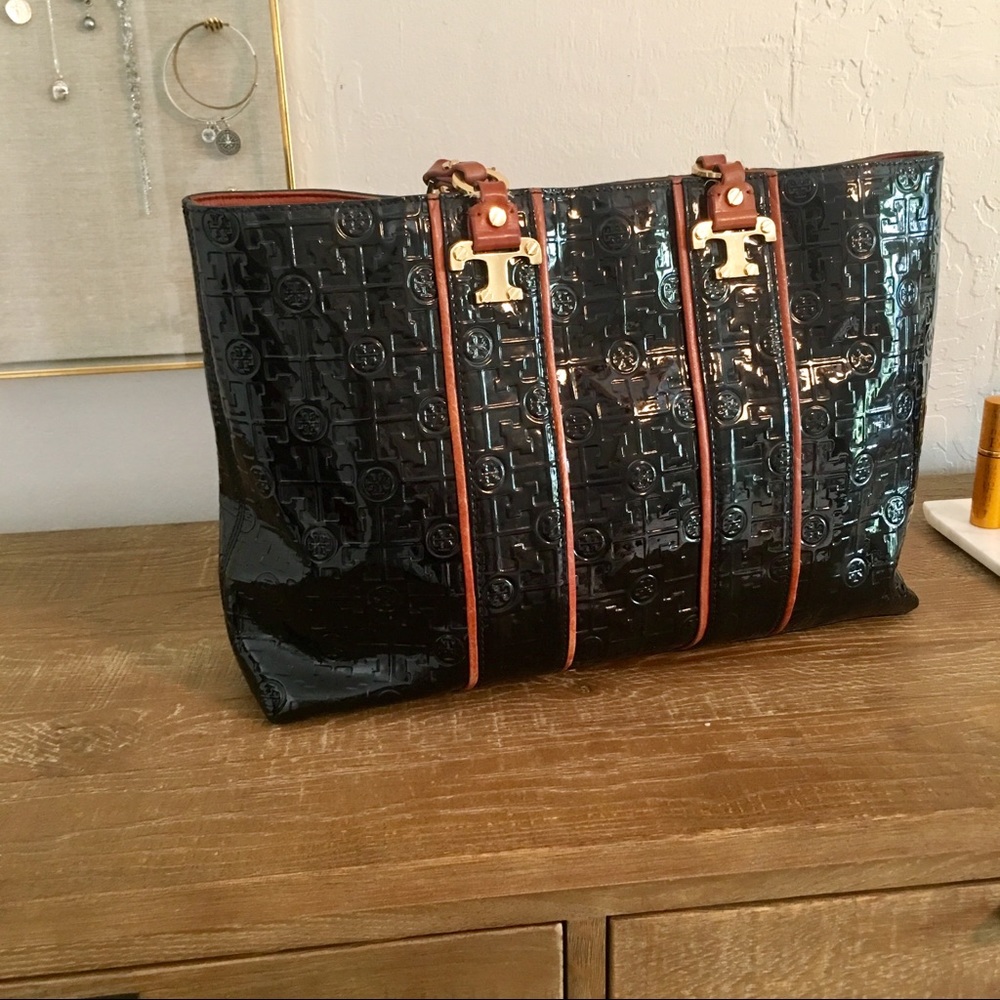 Tory Burch patent leather tote